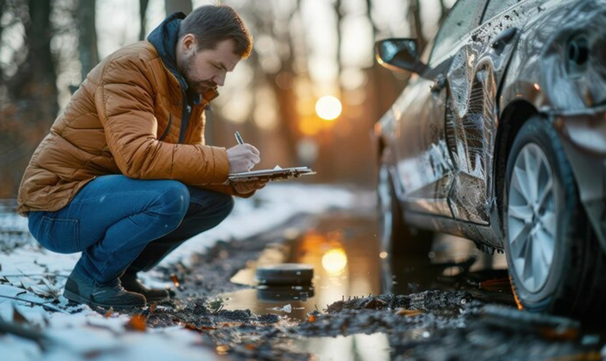 Car Paint Damage - What to Check This October Before Winter 1 - Estes Pro Paint Nicholasville auto body technician inspecting a panel